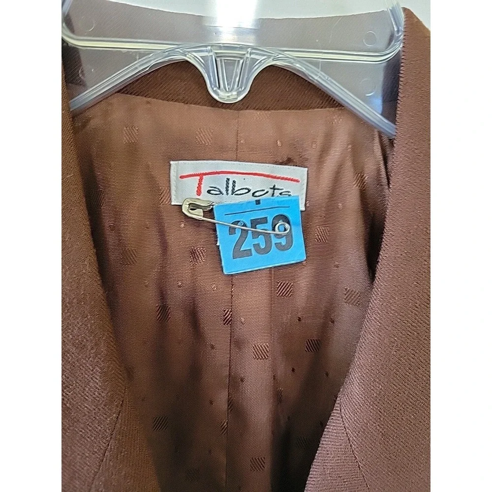 Vintage Talbots Brown Wool Skirt Suit Set Made in USA‎ Size 12 Double Breasted